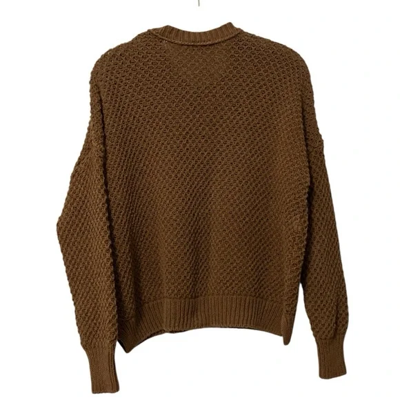 Madewell Women's Pullover Open Weave Cotton Sleeve Sweater Sz M French Quarter - Picture 2 of 5